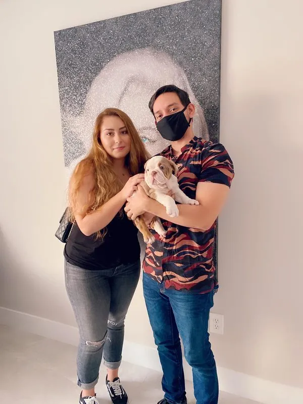 Happy family with their bulldog from Master Bulldogs Miami - Family 17